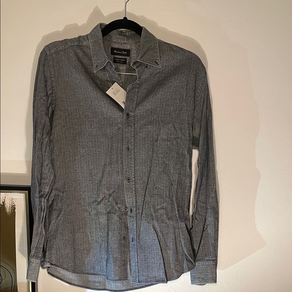 Massimo dutti Men's Gray Casual Button-Down Shirt